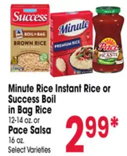 Jewel-Osco Minute Rice Instant Rice or Success Boil in Bag Rice 12-14 oz. or Pace Salsa 16 oz offer