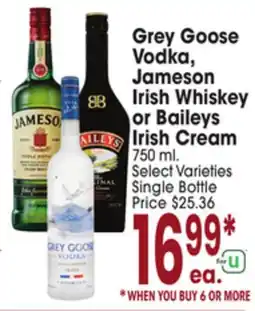 Jewel-Osco Grey Goose Vodka, Jameson Irish Whiskey or Baileys Irish Cream offer