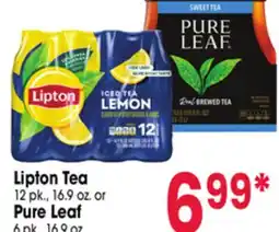 Jewel-Osco Lipton Tea 12 pk., 16.9 oz. or Pure Leaf 6 pk., 16.9 oz offer