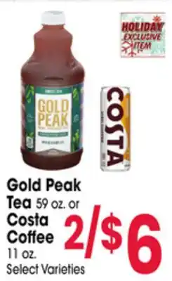 Jewel-Osco Gold Peak Tea 59 oz. or Costa Coffee 11 oz offer