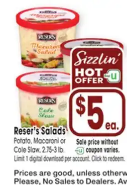 Jewel-Osco Reser's Salads offer