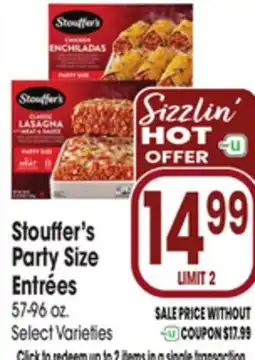 Jewel-Osco Stouffer's Party Size Entrées offer