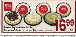 Jewel-Osco Bakers Square French Silk, Banana Crème, or Lemon Pie offer