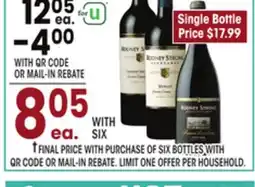 Jewel-Osco Rodney Strong 750 ml., Sonoma Merlot or Cabernet, Russian River Pinot Noir offer