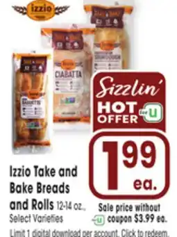 Jewel-Osco Izzio Take and Bake Breads offer