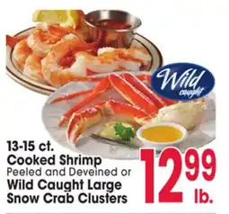 Jewel-Osco 13-15 ct. Cooked Shrimp Peeled and Deveined or Wild Caught Large Snow Crab Clusters offer