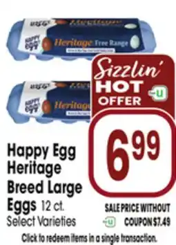Jewel-Osco Happy Egg Heritage Breed Large Eggs offer