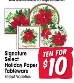 Jewel-Osco Signature Select Holiday Paper Tableware offer