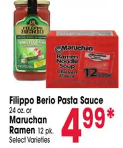 Jewel-Osco Filippo Berio Pasta Sauce 24 oz. or Maruchan Ramen 12 pk offer