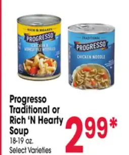 Jewel-Osco Progresso Traditional or Rich 'N Hearty Soup offer