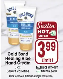 Jewel-Osco Gold Bond Healing Aloe Hand Cream offer
