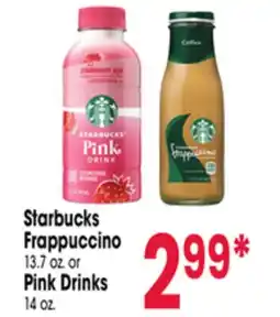 Jewel-Osco Starbucks Frappuccino 13.7 oz. or Pink Drinks 14 oz offer