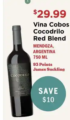 Heinen's Vina Cobos Cocodrilo Red Blend offer