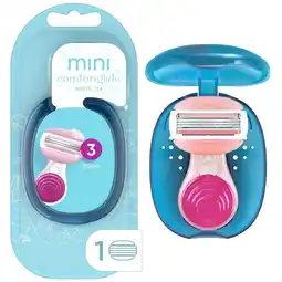 Walgreens On the Go Women's Razor Handle with Blade Refill + Travel Case White Tea offer