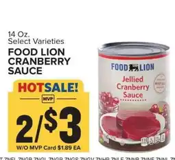 Food Lion Food Lion Cranberry Sauce offer