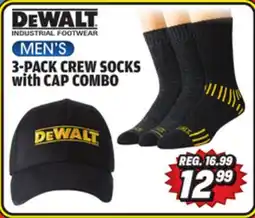 Big 5 DeWalt Men's Crew Socks with Cap Combo - 3-Pack offer