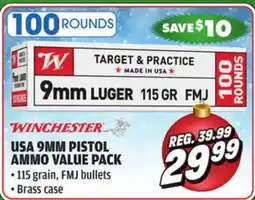Big 5 Winchester USA 9mm Pistol Ammunition Value Pack offer