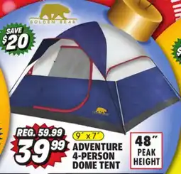 Big 5 Golden Bear Adventure 4-Person Dome Tent offer