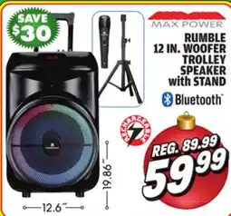 Big 5 Max Power Rumble 12 Woofer Bluetooth Trolley Speaker with Stand offer