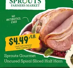 Sprouts Farmers Market Sprouts Gourmet Uncured Spiral Sliced Half Ham offer