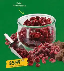 Sprouts Farmers Market Dried Cranberries offer