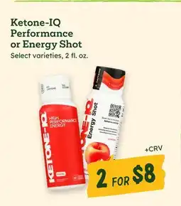 Sprouts Farmers Market Ketone-IQ Performance or Energy Shot offer