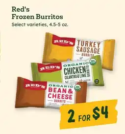 Sprouts Farmers Market Red's Frozen Burritos offer