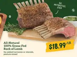 Sprouts Farmers Market All-Natural 100% Grass-Fed Rack of Lamb offer