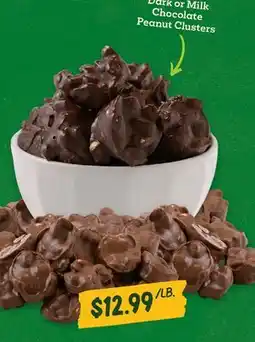 Sprouts Farmers Market Dark or Milk Chocolate Peanut Clusters offer