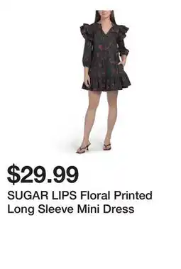 Marshalls SUGAR LIPS Floral Printed Long Sleeve Mini Dress offer