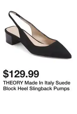 Marshalls THEORY Made In Italy Suede Block Heel Slingback Pumps offer