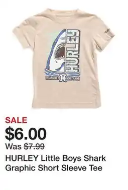 Marshalls HURLEY Little Boys Shark Graphic Short Sleeve Tee offer