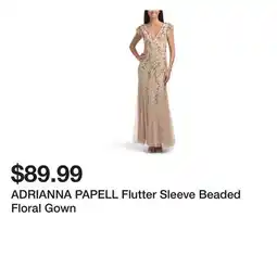 Marshalls ADRIANNA PAPELL Flutter Sleeve Beaded Floral Gown offer