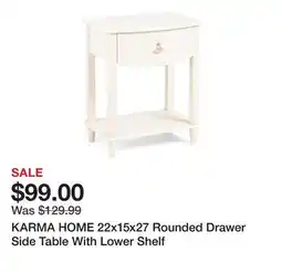 Marshalls KARMA HOME 22x15x27 Rounded Drawer Side Table With Lower Shelf offer