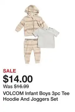 Marshalls VOLCOM Infant Boys 3pc Tee Hoodie And Joggers Set offer