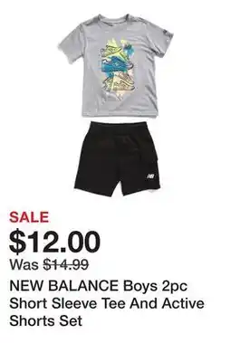 Marshalls NEW BALANCE Boys 2pc Short Sleeve Tee And Active Shorts Set offer