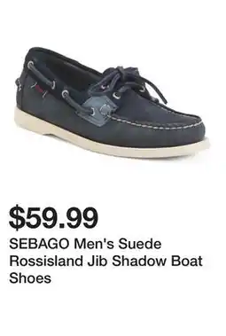 Marshalls SEBAGO Men's Suede Rossisland Jib Shadow Boat Shoes offer