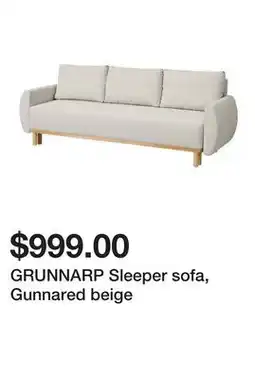 Ikea GRUNNARP Sleeper sofa, Gunnared beige offer