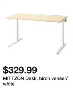 Ikea MITTZON Desk, birch veneer/white offer