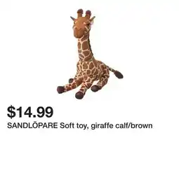 Ikea SANDLÖPARE Soft toy, giraffe calf/brown offer