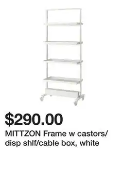 Ikea MITTZON Frame w castors/disp shlf/cable box, white offer