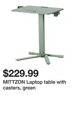 Ikea MITTZON Laptop table with casters, green offer
