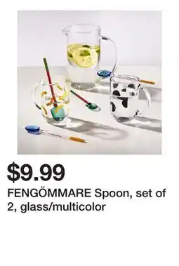 Ikea FENGÖMMARE Spoon, set of 2, glass/multicolor offer