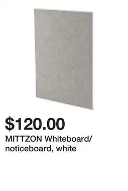 Ikea MITTZON Whiteboard/noticeboard, white offer