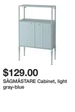 Ikea SÅGMÄSTARE Cabinet, light gray-blue offer