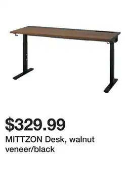 Ikea MITTZON Desk, walnut veneer/black offer
