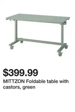 Ikea MITTZON Foldable table with castors, green offer