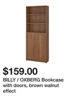 Ikea BILLY / OXBERG Bookcase with doors, brown walnut effect offer