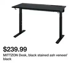 Ikea MITTZON Desk, black stained ash veneer/black offer