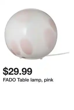 Ikea FADO Table lamp, pink offer